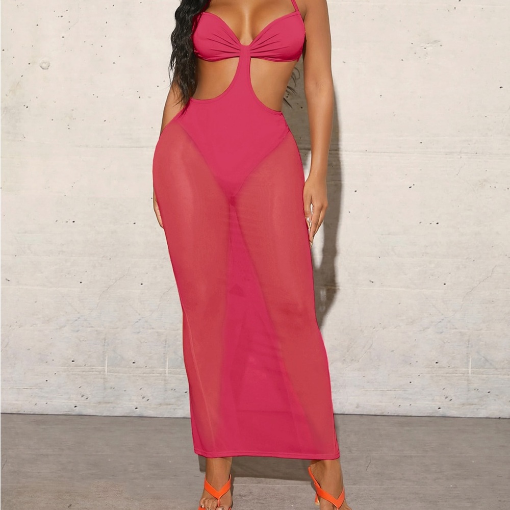 Dress with insert and backless